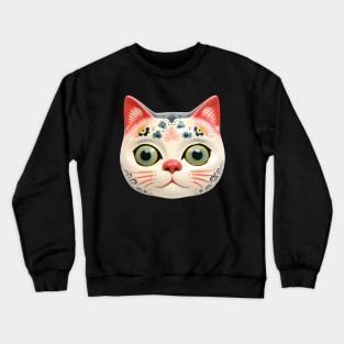 Retro Kitschy Cat Heads Crewneck Sweatshirt